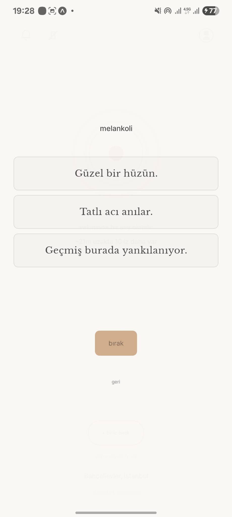 send a feeling screen
