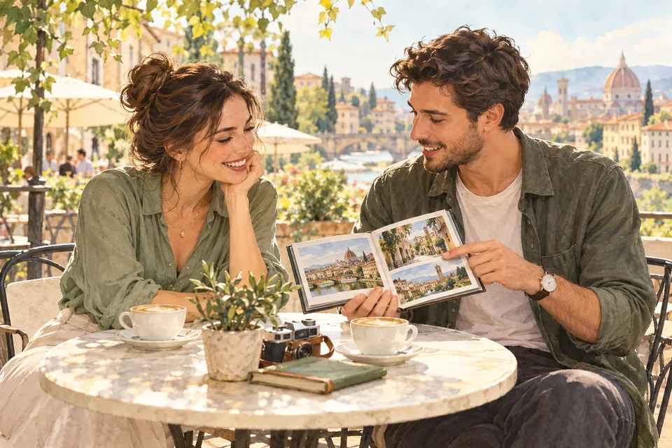 two people connecting through photography
